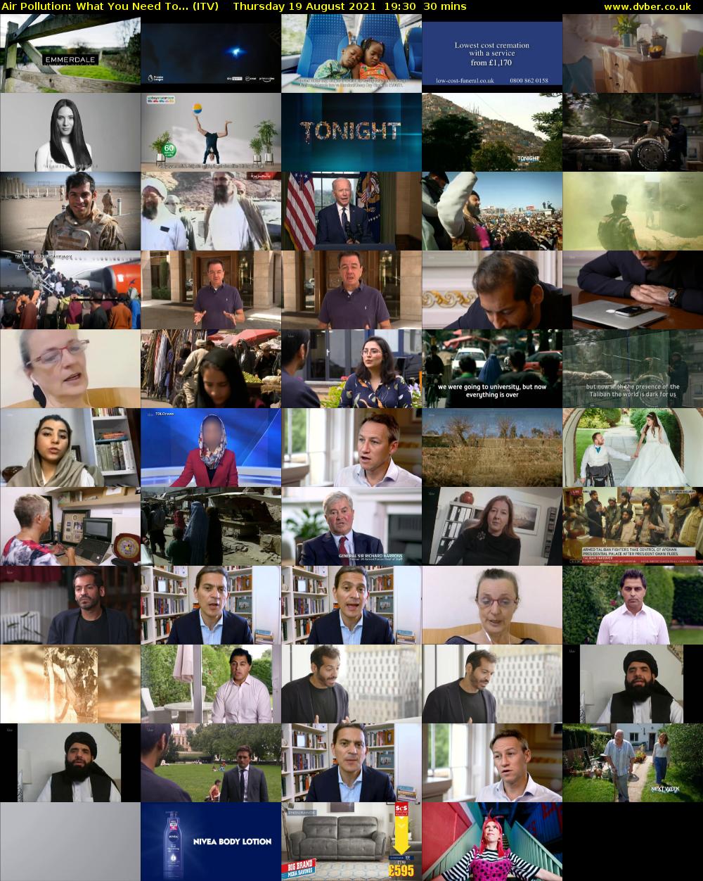 Air Pollution: What You Need To... (ITV) Thursday 19 August 2021 19:30 - 20:00