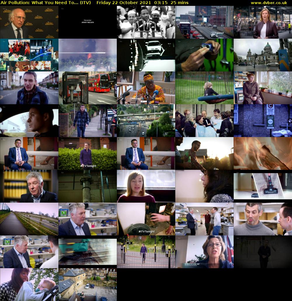 Air Pollution: What You Need To... (ITV) Friday 22 October 2021 03:15 - 03:40