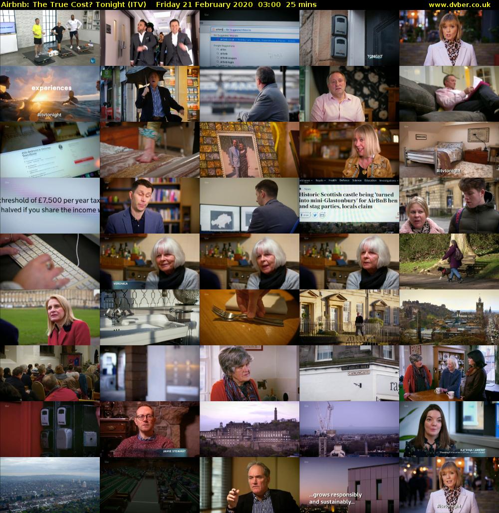 Airbnb: The True Cost? Tonight (ITV) Friday 21 February 2020 03:00 - 03:25