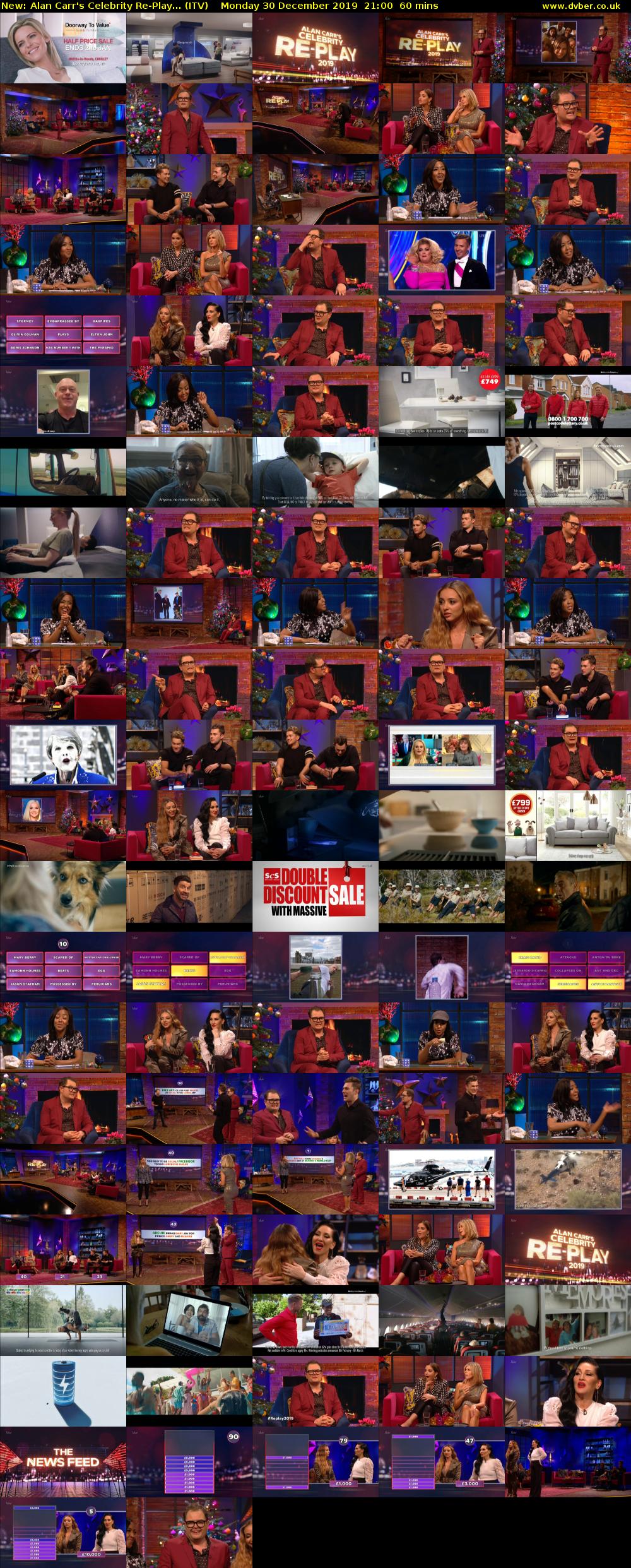 Alan Carr's Celebrity Re-Play... (ITV) Monday 30 December 2019 21:00 - 22:00