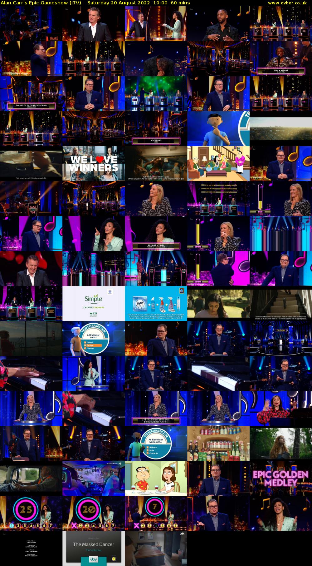 Alan Carr's Epic Gameshow (ITV) Saturday 20 August 2022 19:00 - 20:00