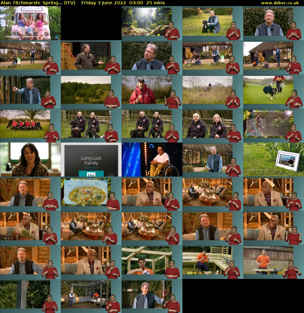 Alan Titchmarsh: Spring... (ITV) Friday 3 June 2022 03:00 - 03:25