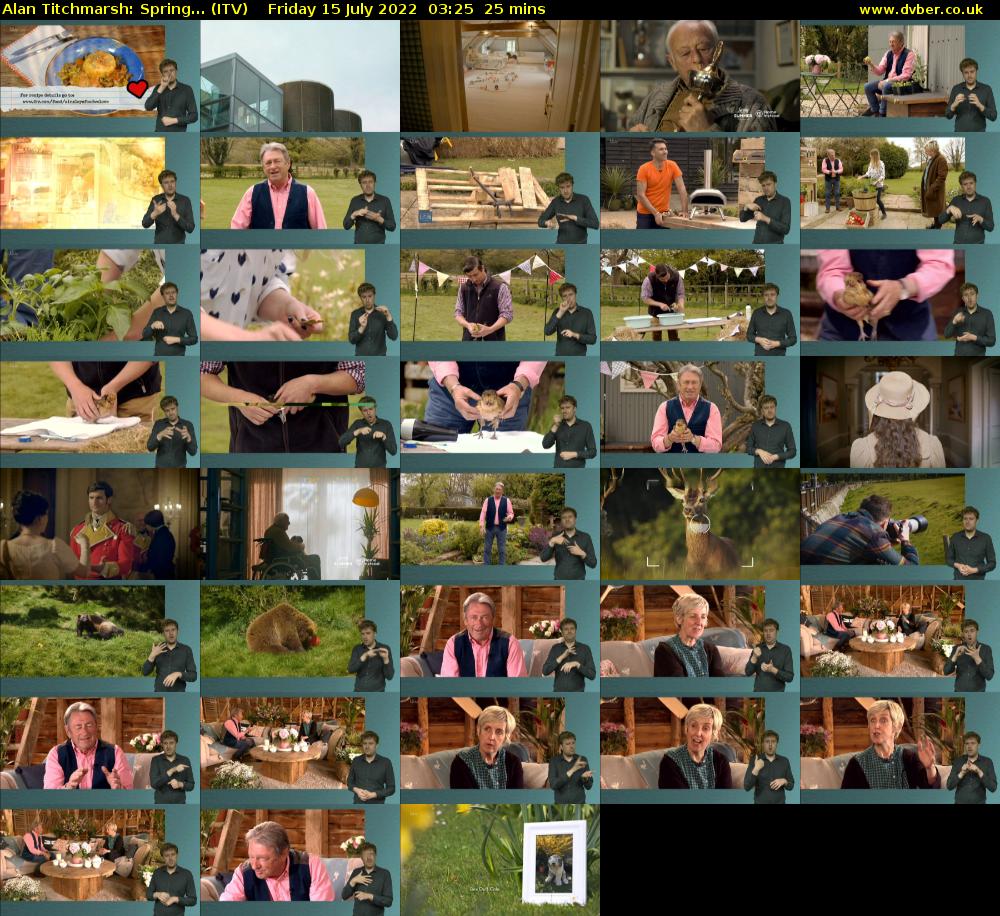 Alan Titchmarsh: Spring... (ITV) Friday 15 July 2022 03:25 - 03:50