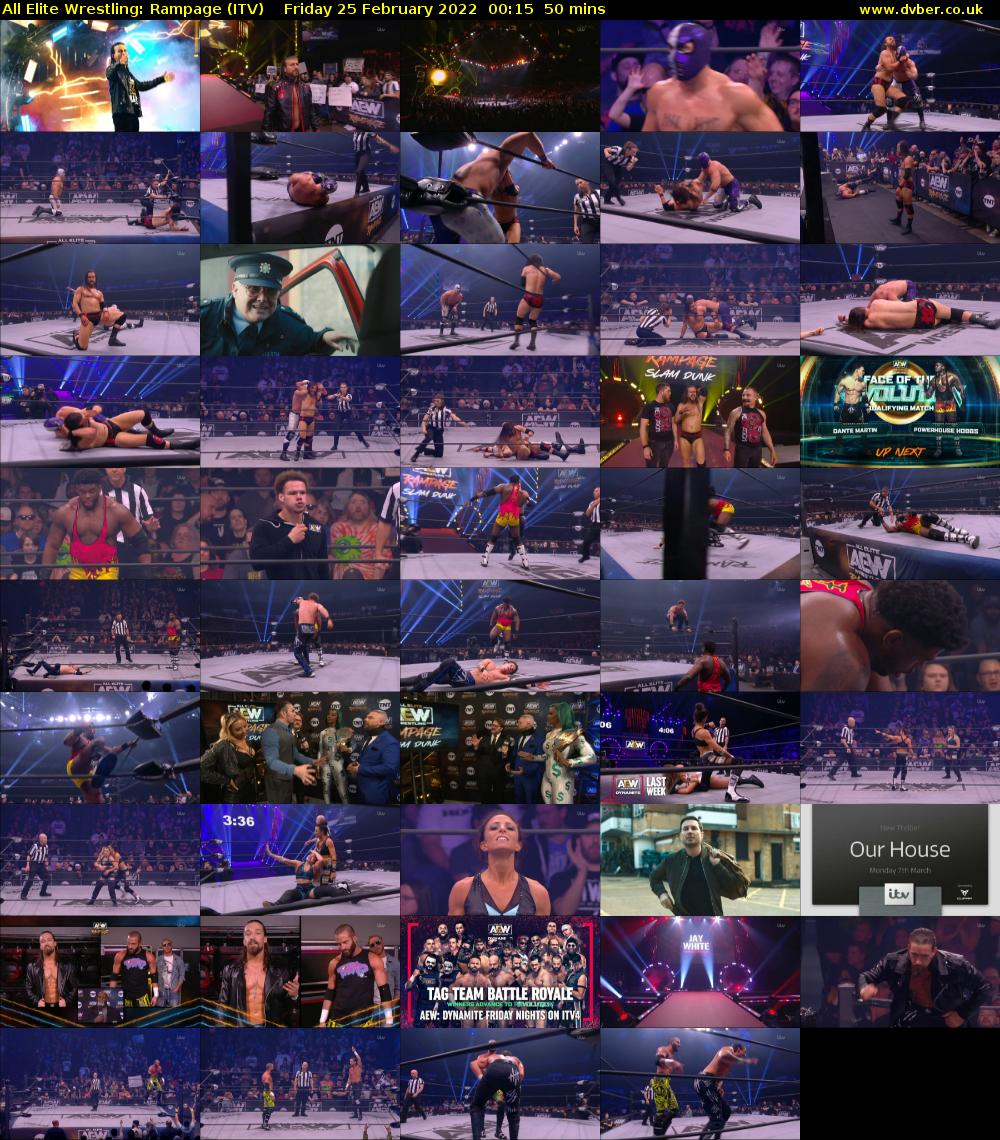 All Elite Wrestling: Rampage (ITV) Friday 25 February 2022 00:15 - 01:05