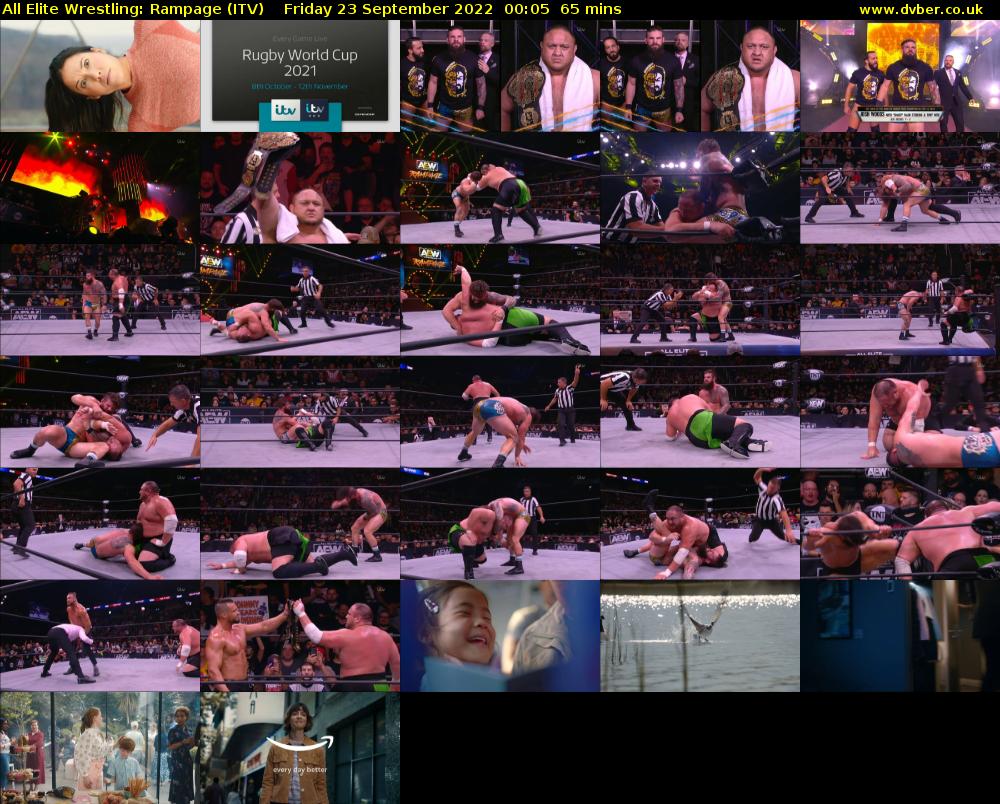 All Elite Wrestling: Rampage (ITV) Friday 23 September 2022 00:05 - 01:10