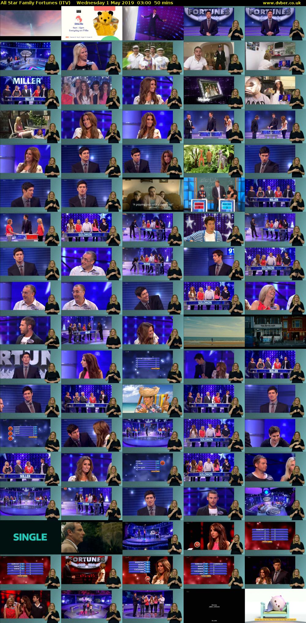 All Star Family Fortunes (ITV) Wednesday 1 May 2019 03:00 - 03:50