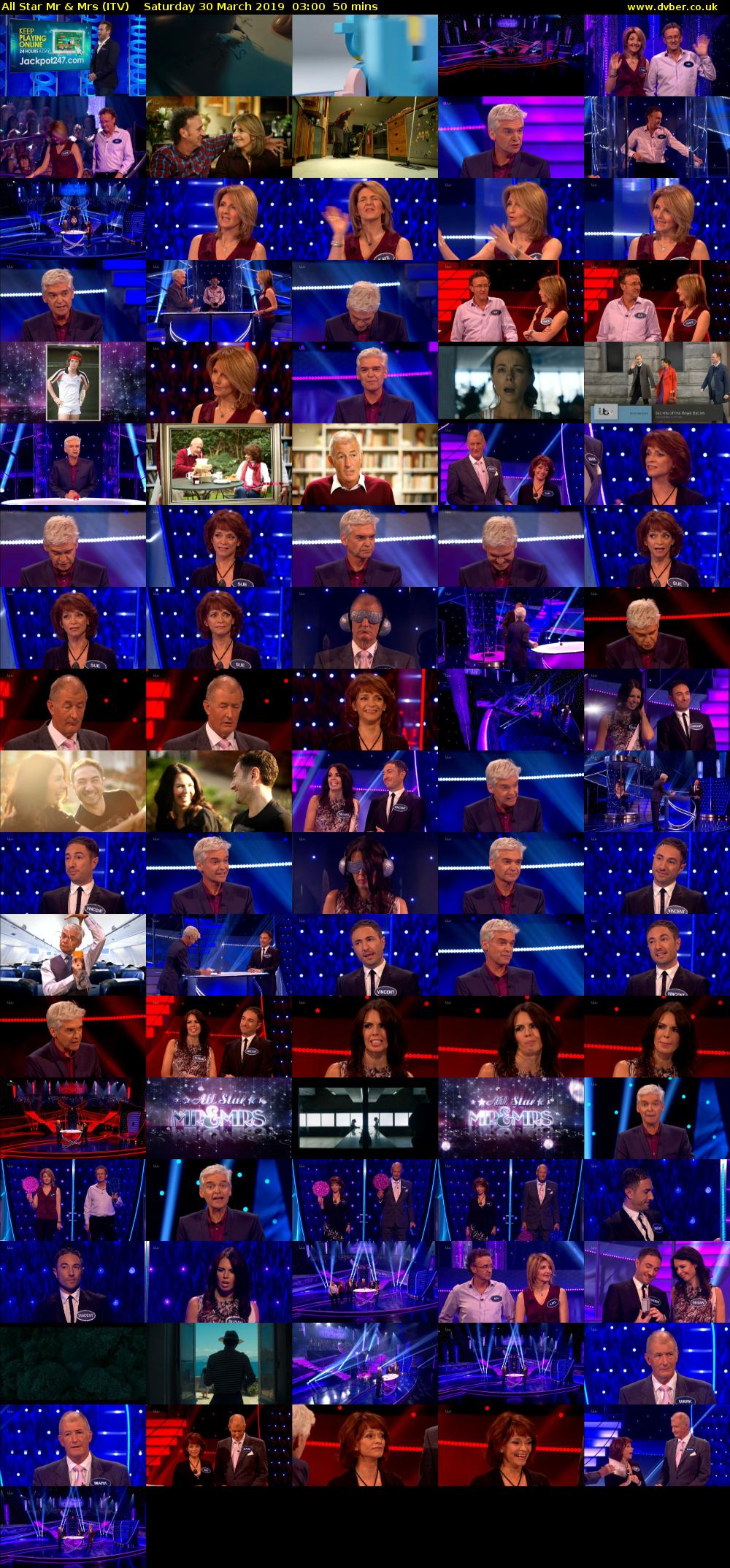 All Star Mr & Mrs (ITV) Saturday 30 March 2019 03:00 - 03:50