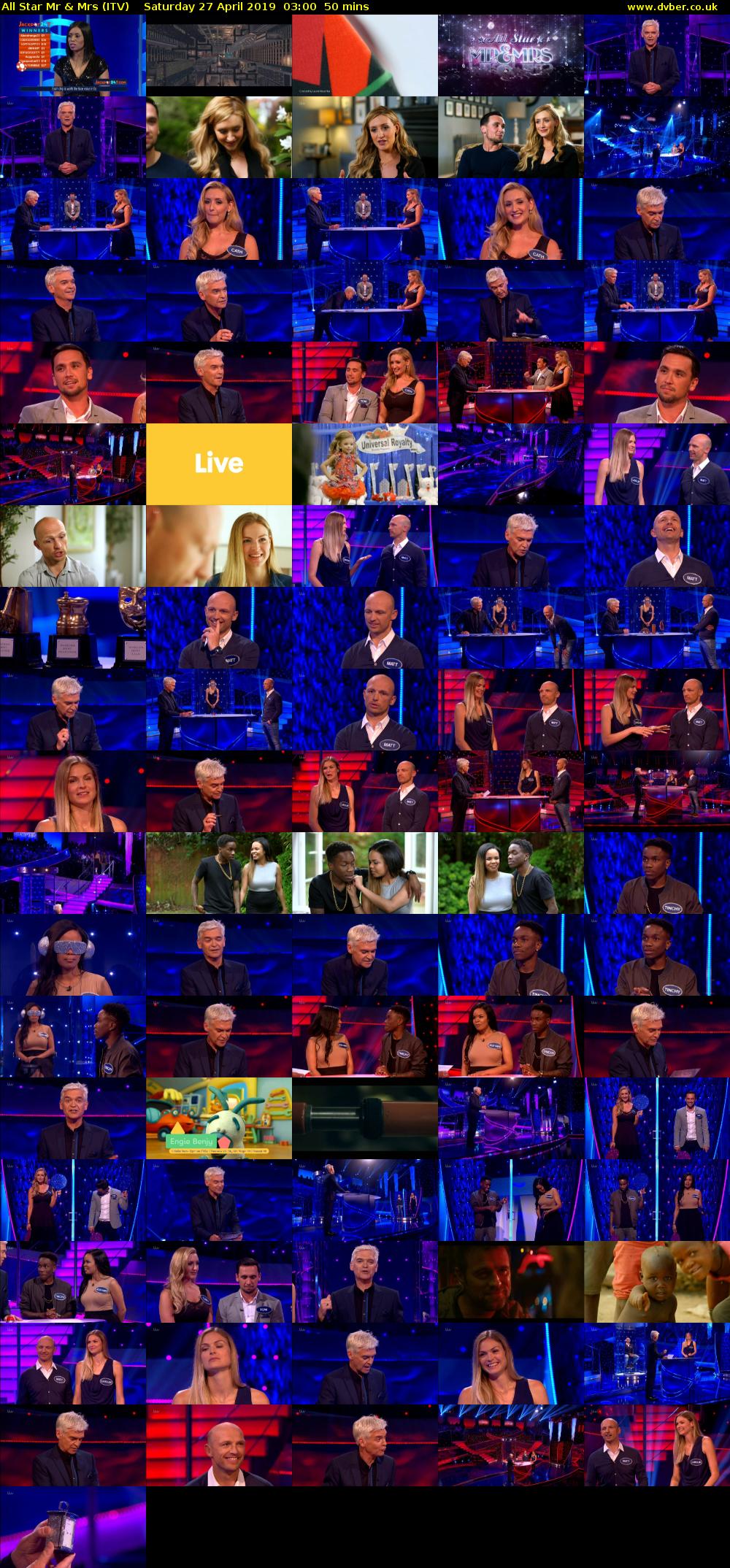 All Star Mr & Mrs (ITV) Saturday 27 April 2019 03:00 - 03:50
