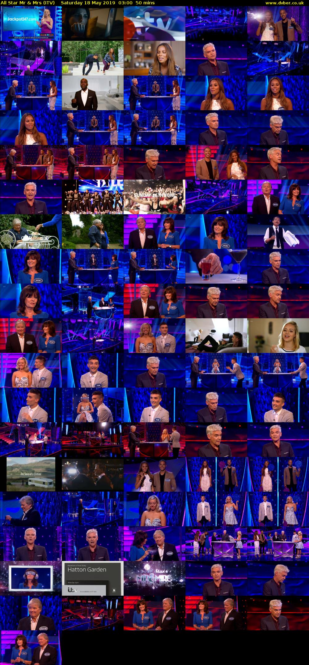 All Star Mr & Mrs (ITV) Saturday 18 May 2019 03:00 - 03:50