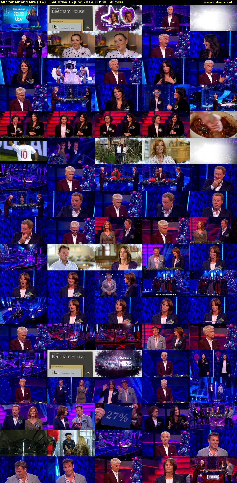 All Star Mr and Mrs (ITV) Saturday 15 June 2019 03:00 - 03:50