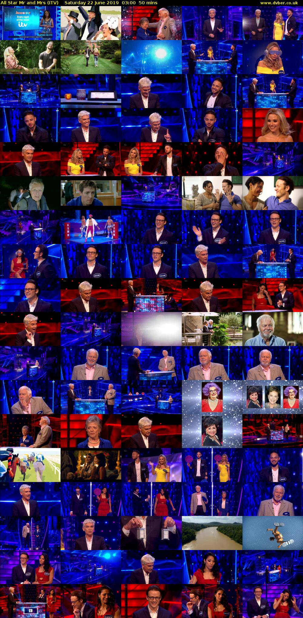 All Star Mr and Mrs (ITV) Saturday 22 June 2019 03:00 - 03:50