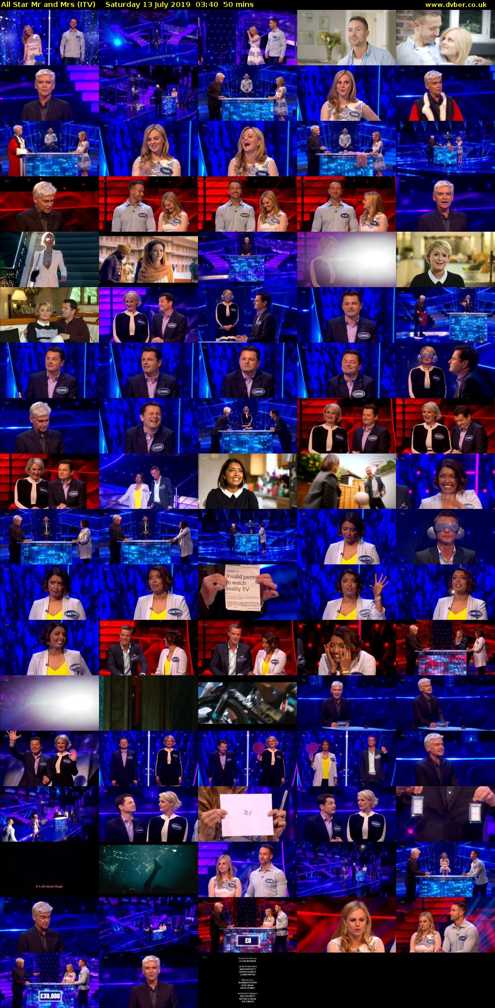 All Star Mr and Mrs (ITV) Saturday 13 July 2019 03:40 - 04:30