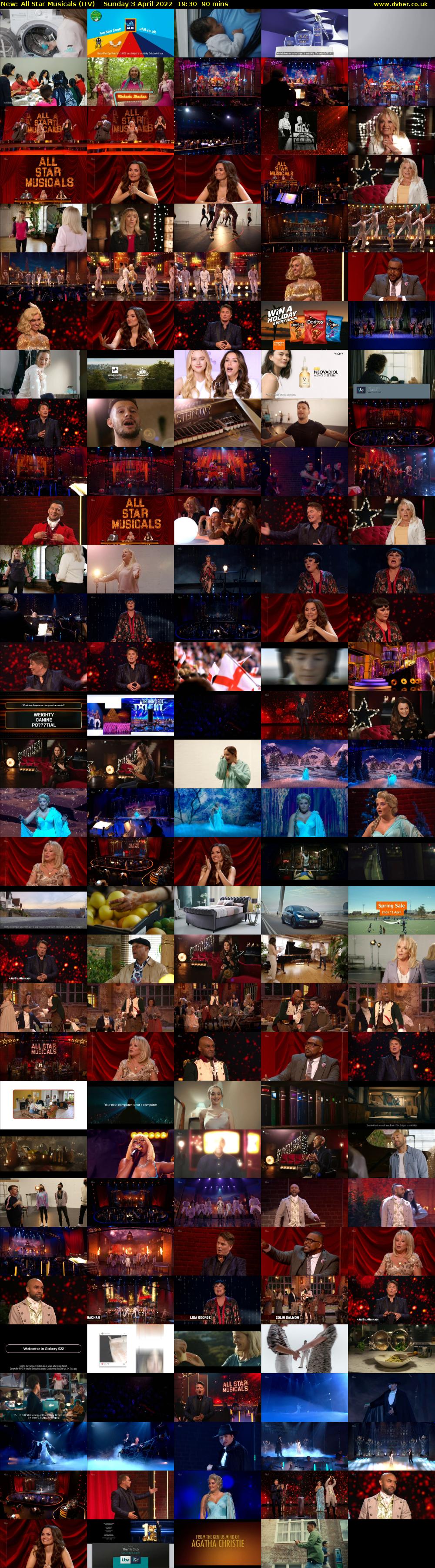 All Star Musicals (ITV) Sunday 3 April 2022 19:30 - 21:00