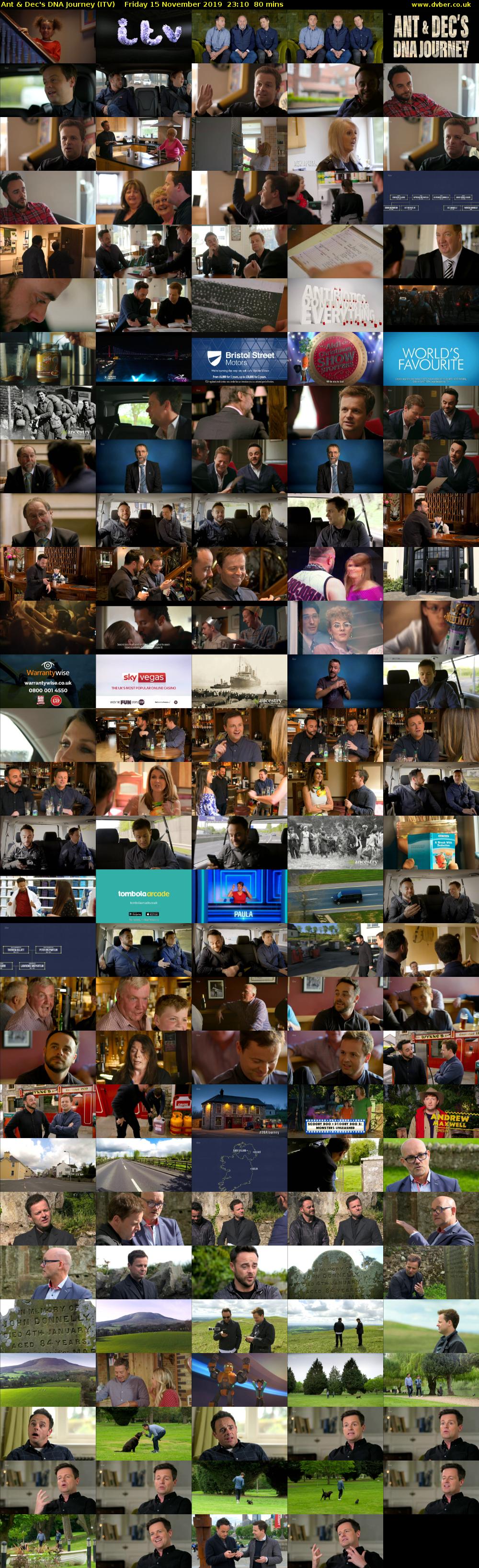 Ant & Dec's DNA Journey (ITV) Friday 15 November 2019 23:10 - 00:30