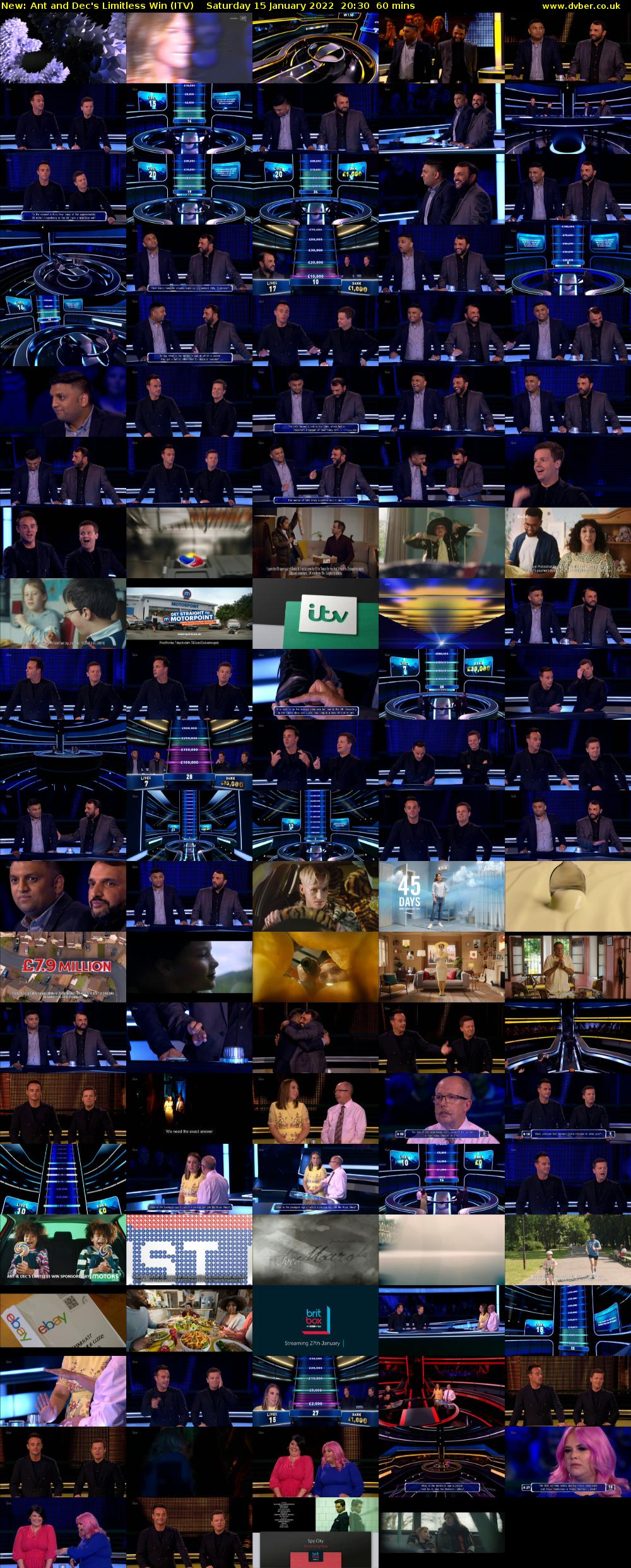 Ant and Dec's Limitless Win (ITV) Saturday 15 January 2022 20:30 - 21:30