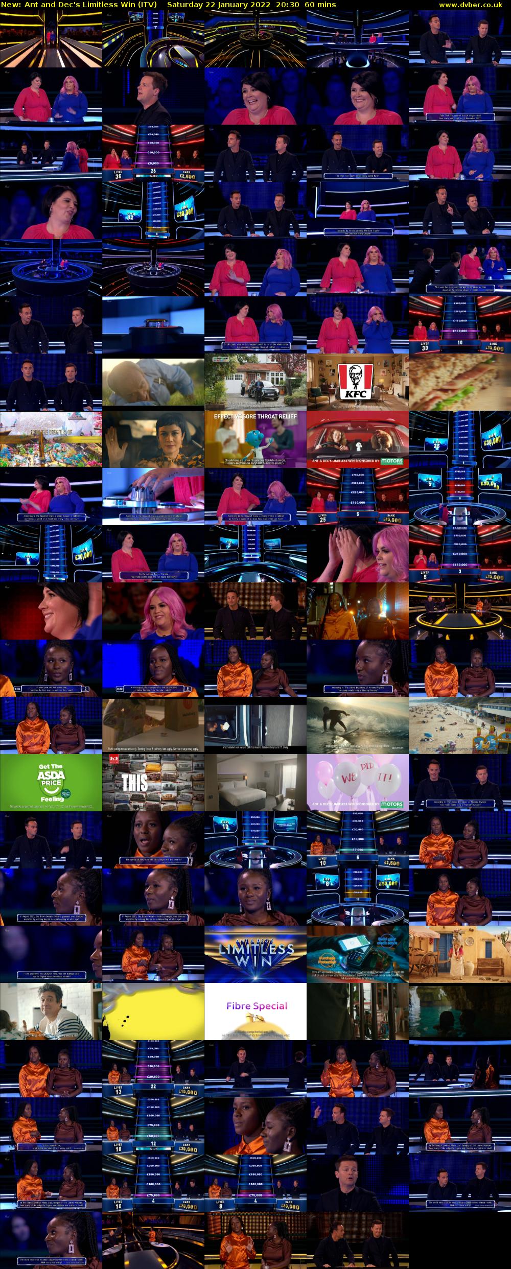 Ant and Dec's Limitless Win (ITV) Saturday 22 January 2022 20:30 - 21:30