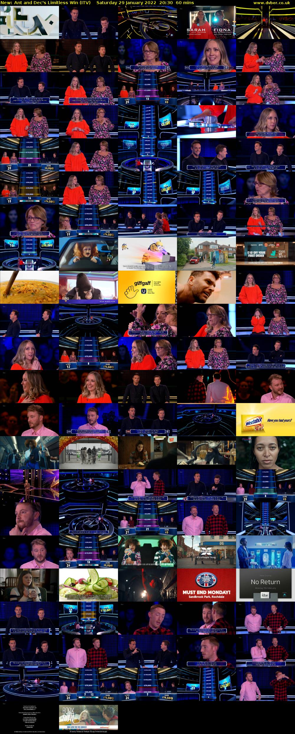 Ant and Dec's Limitless Win (ITV) Saturday 29 January 2022 20:30 - 21:30