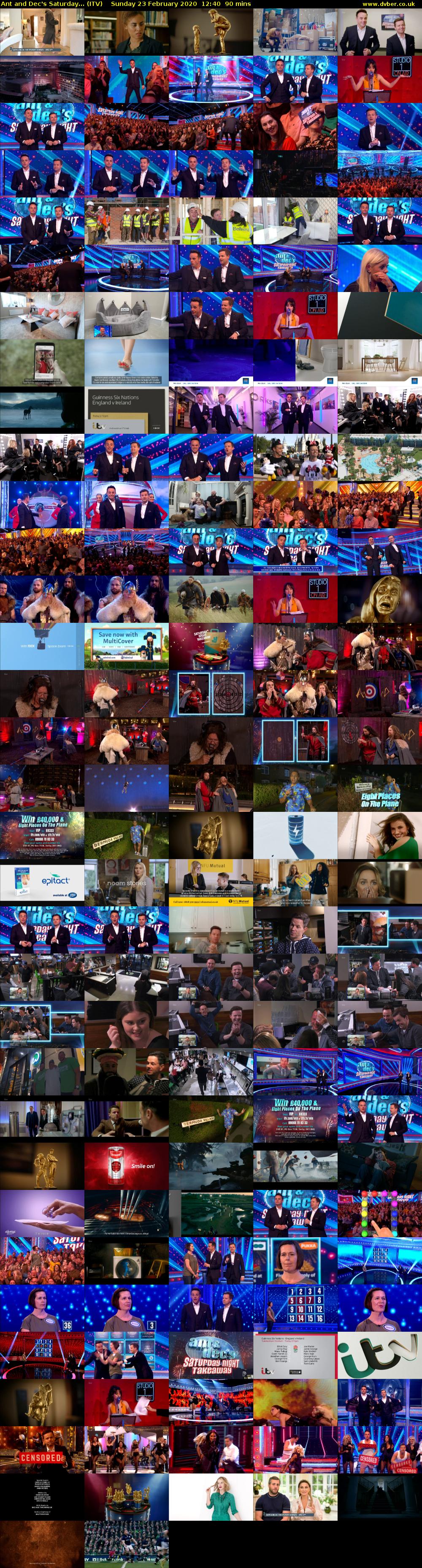 Ant and Dec's Saturday... (ITV) Sunday 23 February 2020 12:40 - 14:10