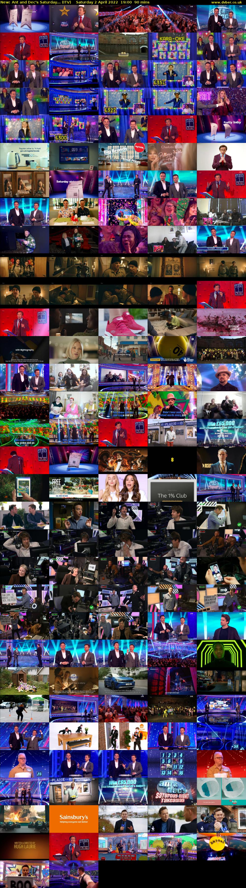 Ant and Dec's Saturday... (ITV) Saturday 2 April 2022 19:00 - 20:30