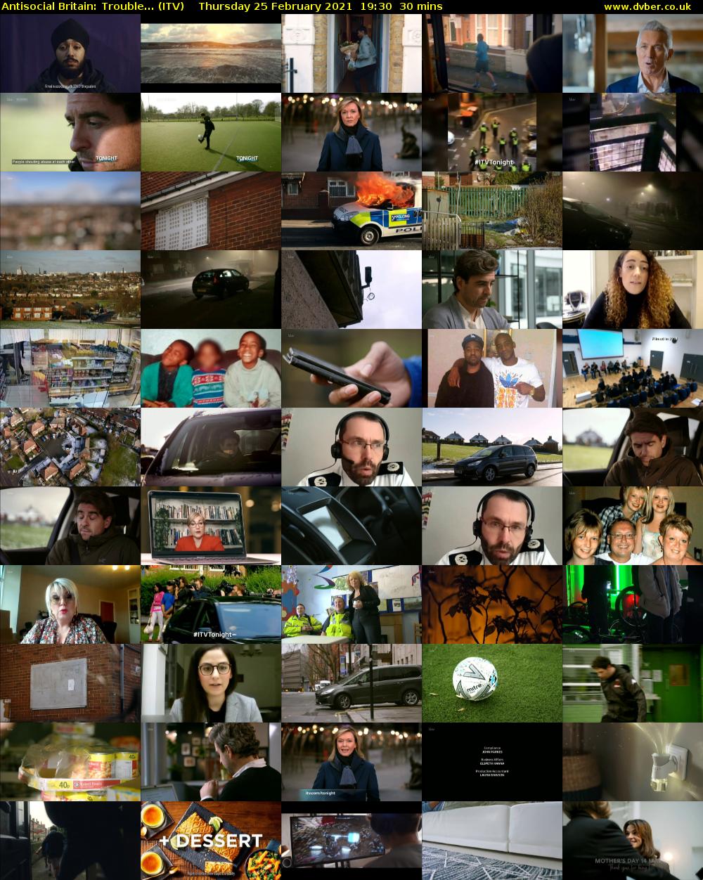 Antisocial Britain: Trouble... (ITV) Thursday 25 February 2021 19:30 - 20:00