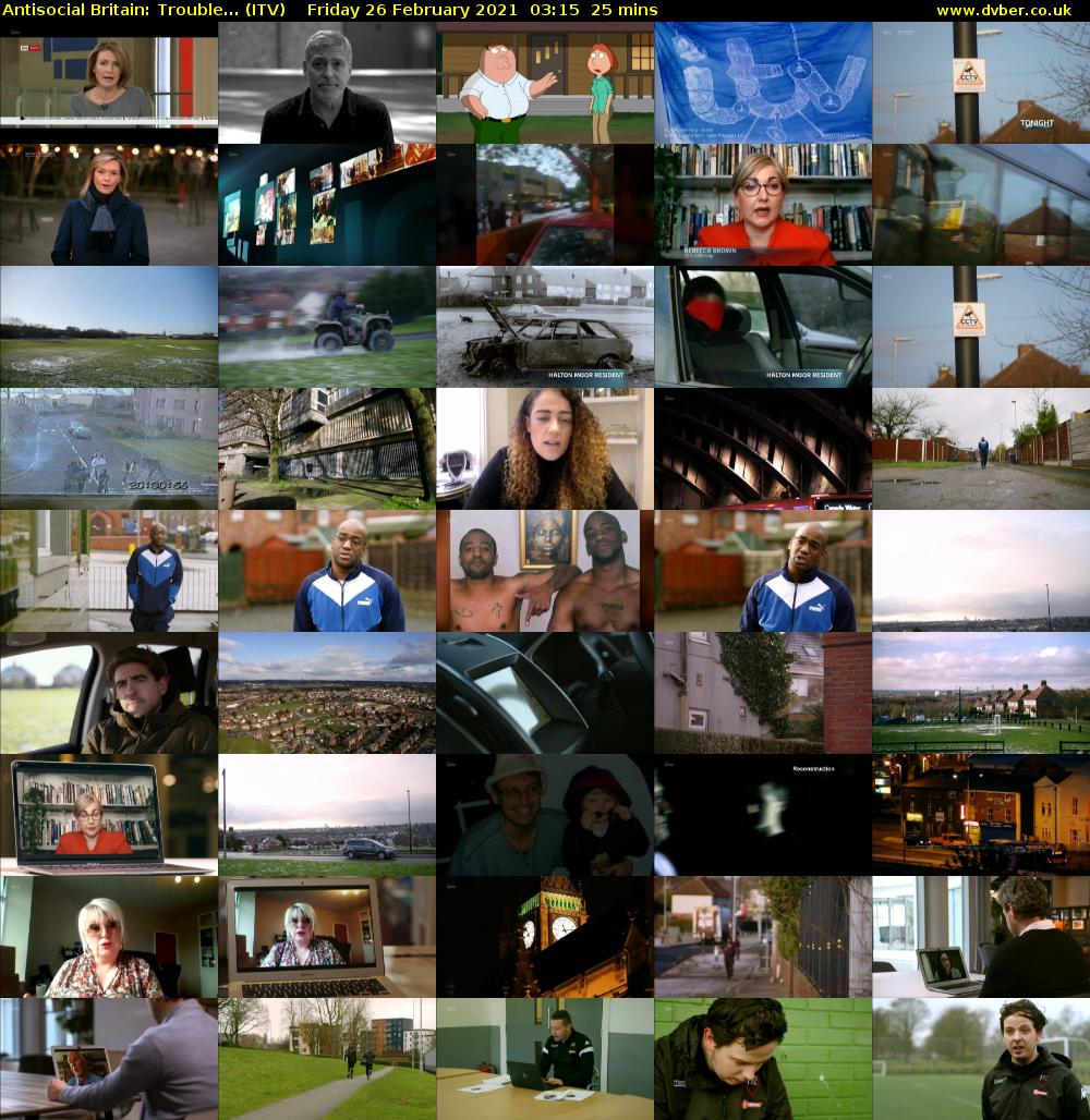 Antisocial Britain: Trouble... (ITV) Friday 26 February 2021 03:15 - 03:40
