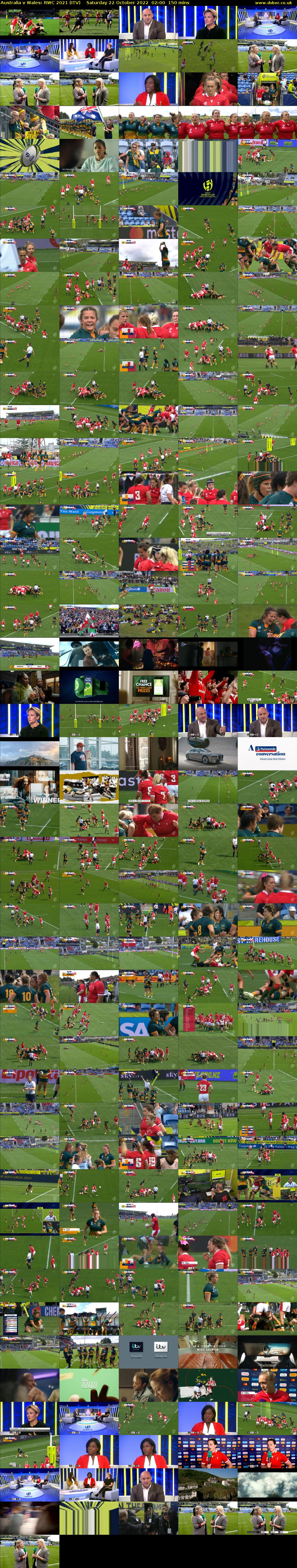 Australia v Wales: RWC 2021 (ITV) Saturday 22 October 2022 02:00 - 04:30