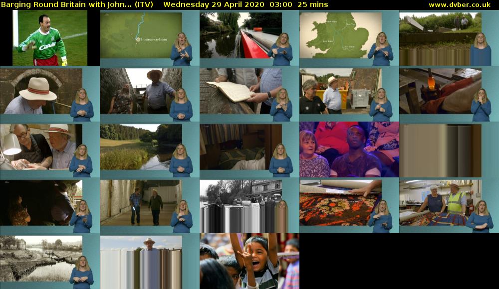 Barging Round Britain with John... (ITV) Wednesday 29 April 2020 03:00 - 03:25