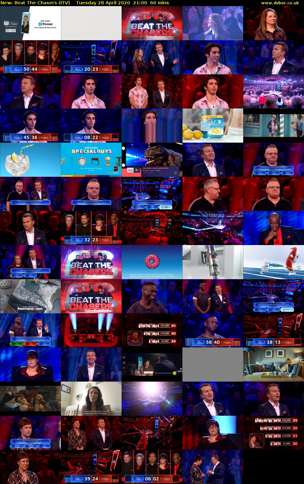 Beat The Chasers (ITV) Tuesday 28 April 2020 21:00 - 22:00