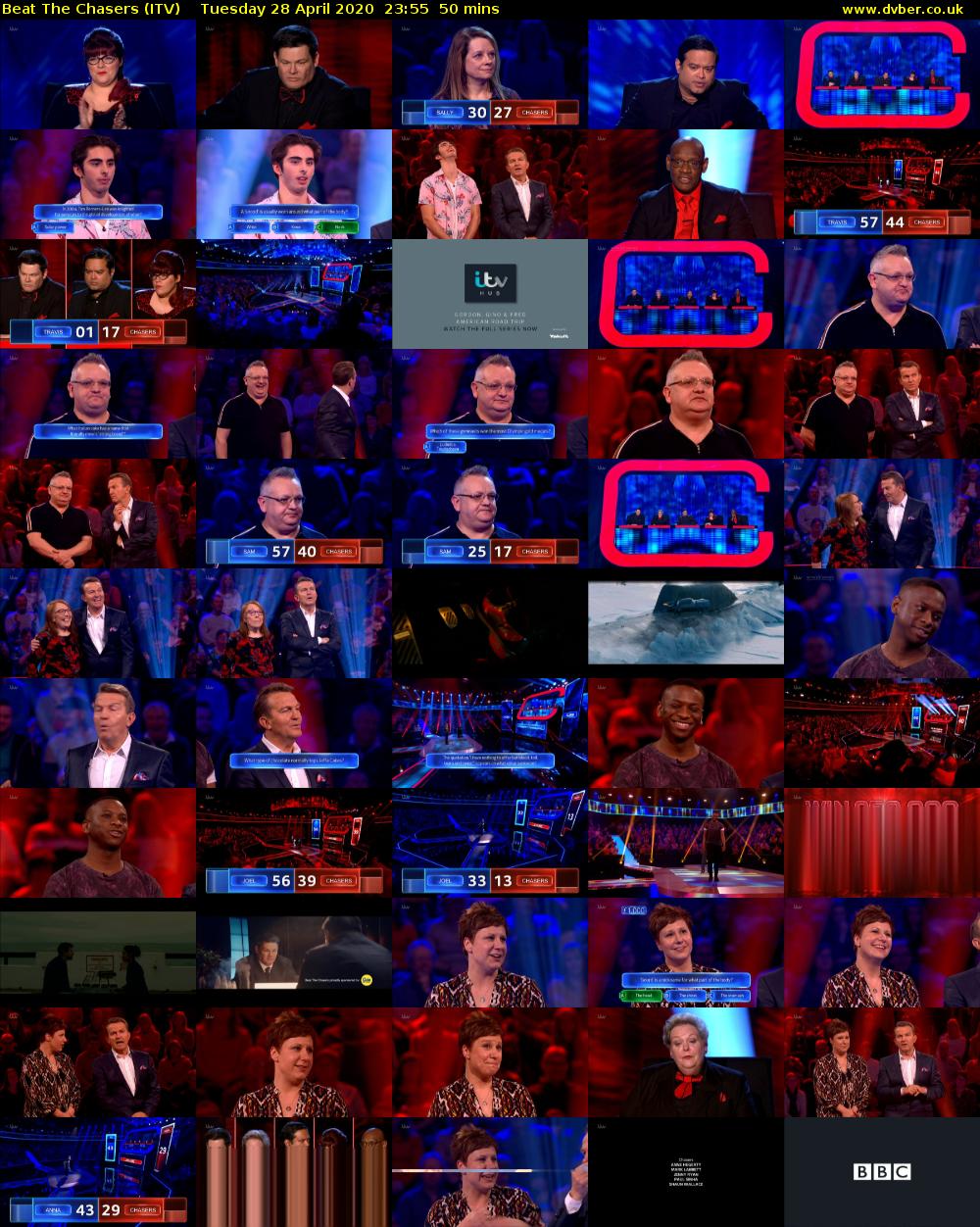 Beat The Chasers (ITV) Tuesday 28 April 2020 23:55 - 00:45
