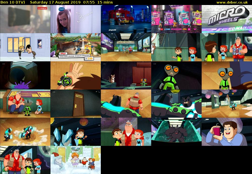 Ben 10 (ITV) Saturday 17 August 2019 07:55 - 08:10