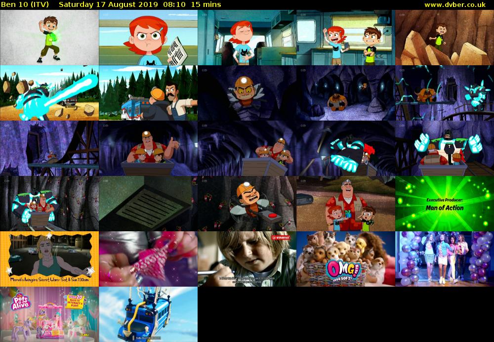 Ben 10 (ITV) Saturday 17 August 2019 08:10 - 08:25