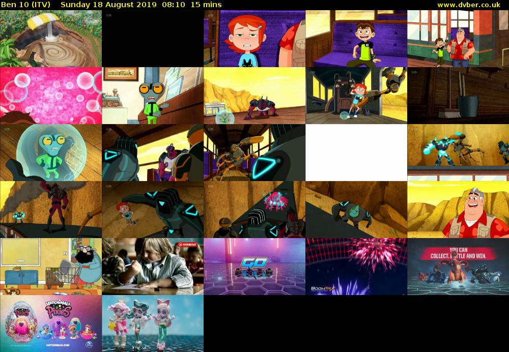Ben 10 (ITV) Sunday 18 August 2019 08:10 - 08:25