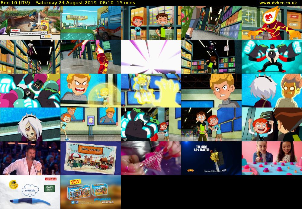 Ben 10 (ITV) Saturday 24 August 2019 08:10 - 08:25