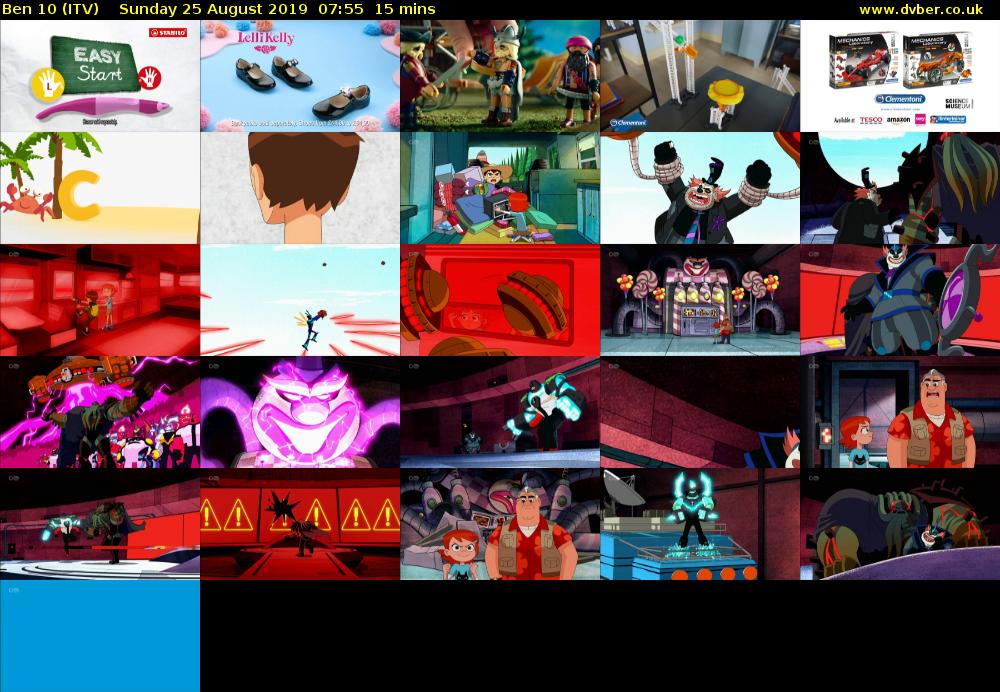 Ben 10 (ITV) Sunday 25 August 2019 07:55 - 08:10