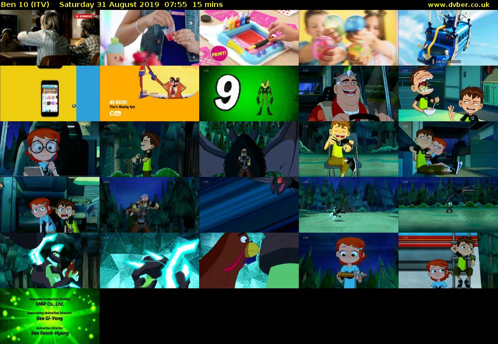 Ben 10 (ITV) Saturday 31 August 2019 07:55 - 08:10