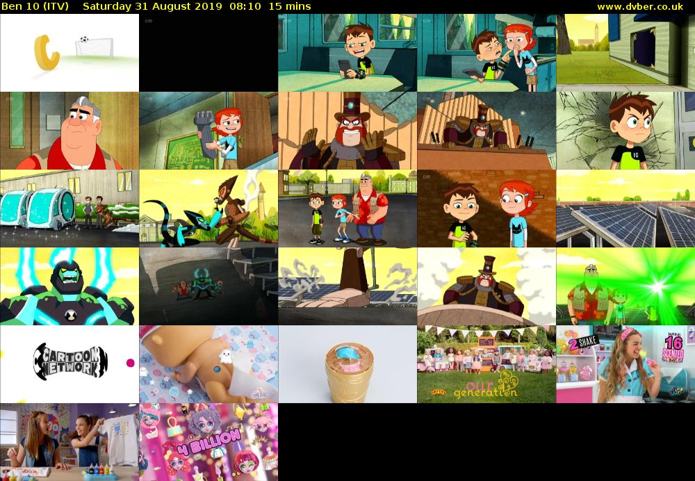 Ben 10 (ITV) Saturday 31 August 2019 08:10 - 08:25