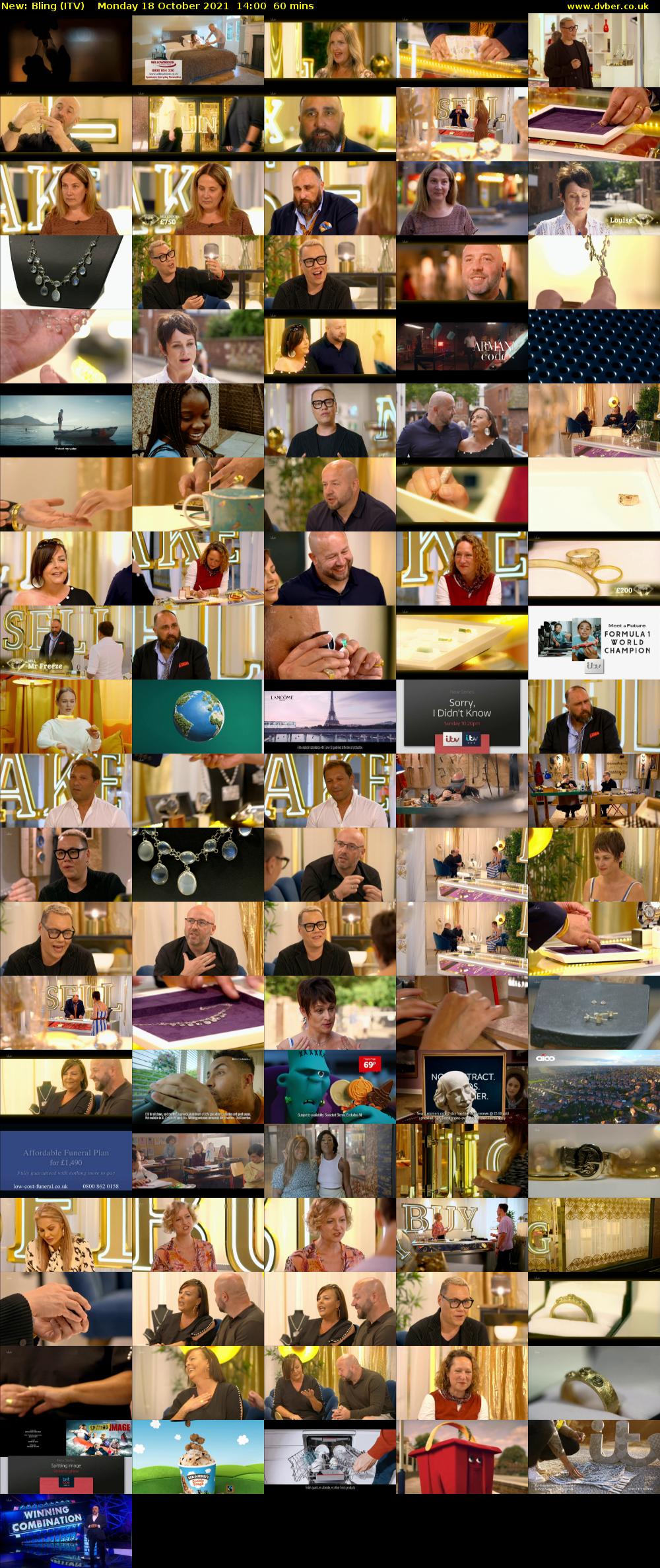 Bling (ITV) Monday 18 October 2021 14:00 - 15:00
