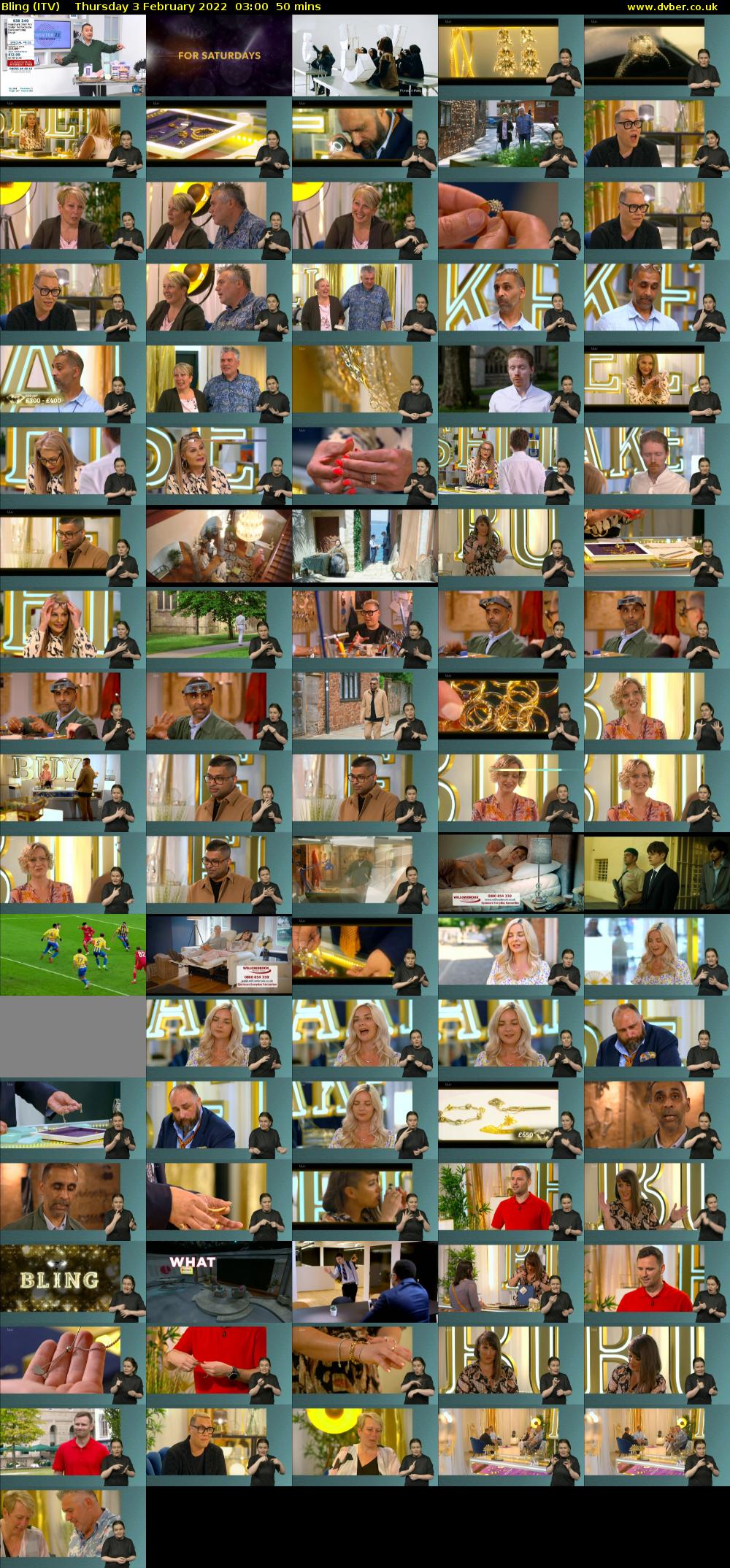 Bling (ITV) Thursday 3 February 2022 03:00 - 03:50