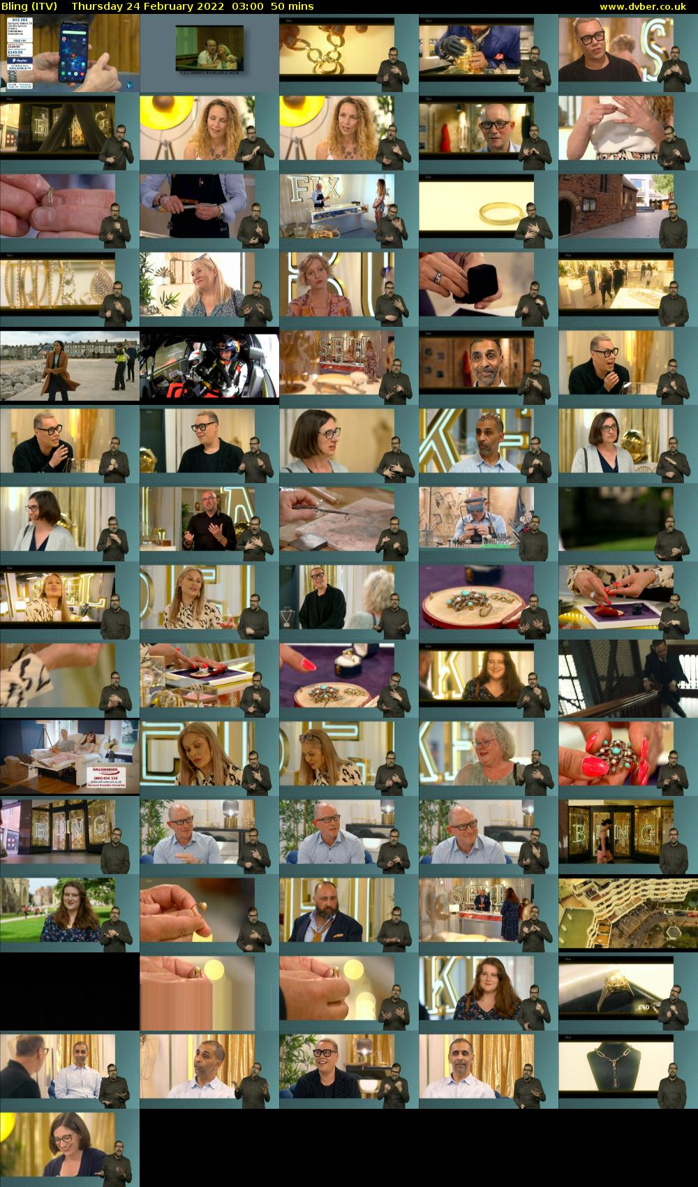 Bling (ITV) Thursday 24 February 2022 03:00 - 03:50