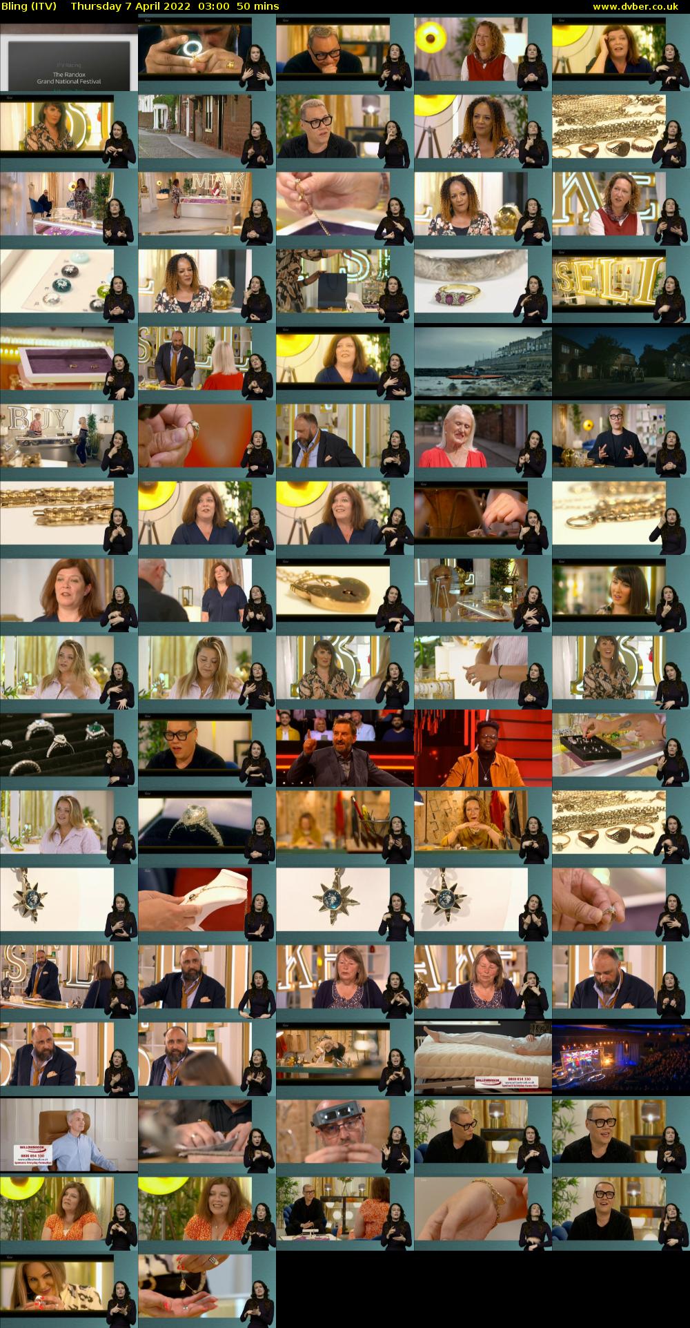 Bling (ITV) Thursday 7 April 2022 03:00 - 03:50
