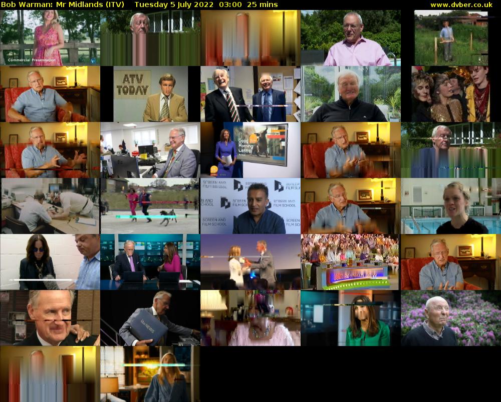 Bob Warman: Mr Midlands (ITV) Tuesday 5 July 2022 03:00 - 03:25