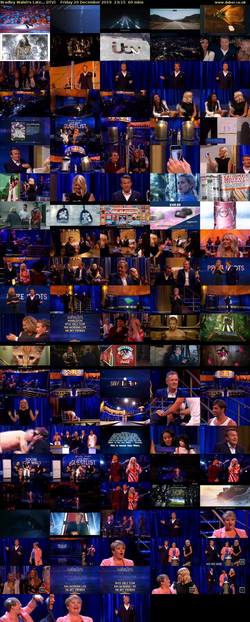 Bradley Walsh's Late... (ITV) Friday 20 December 2019 23:15 - 00:15