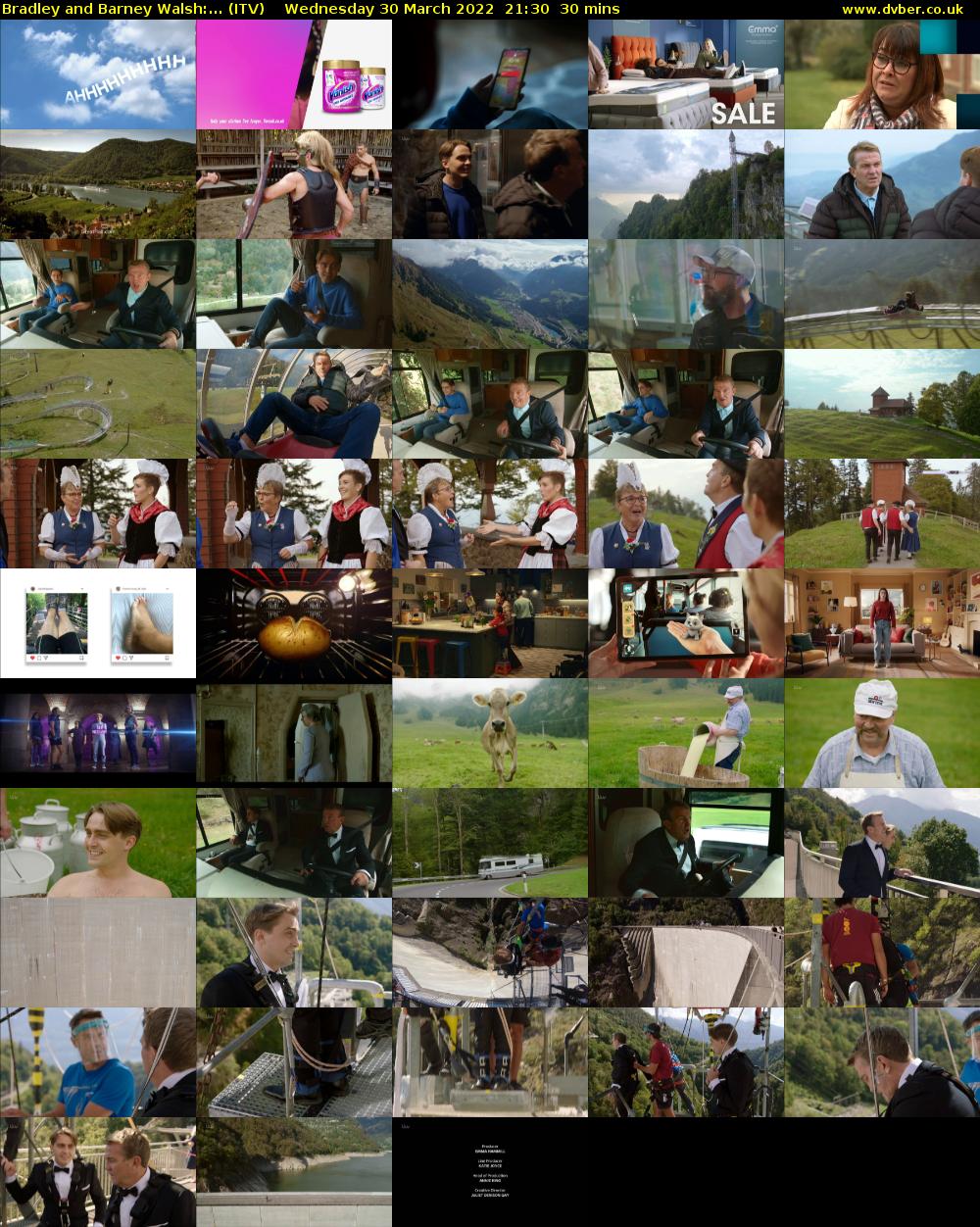 Bradley and Barney Walsh:... (ITV) Wednesday 30 March 2022 21:30 - 22:00