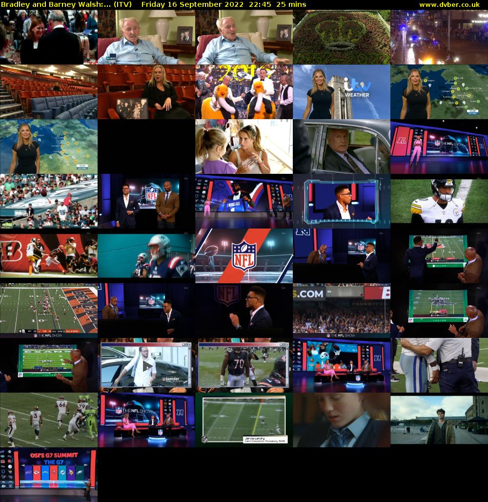 Bradley and Barney Walsh:... (ITV) Friday 16 September 2022 22:45 - 23:10