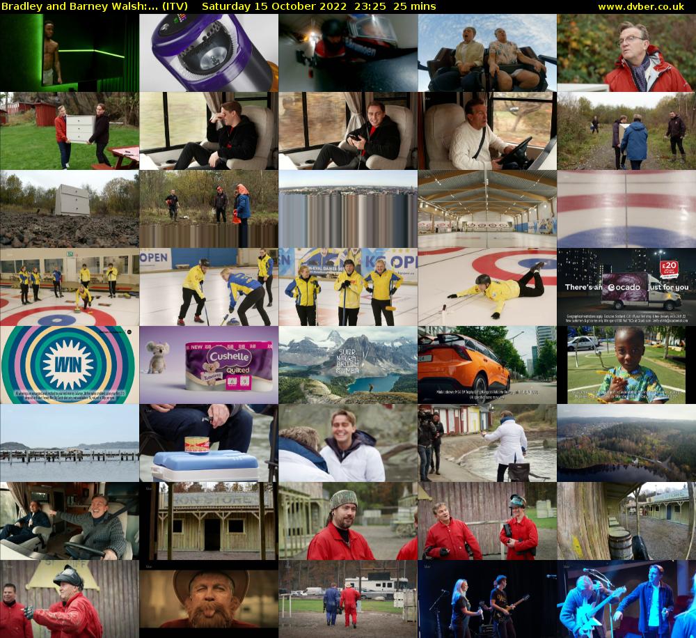 Bradley and Barney Walsh:... (ITV) Saturday 15 October 2022 23:25 - 23:50