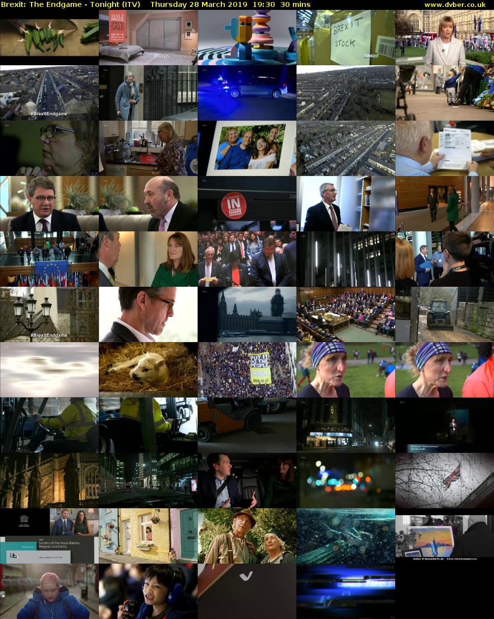 Brexit: The Endgame - Tonight (ITV) Thursday 28 March 2019 19:30 - 20:00