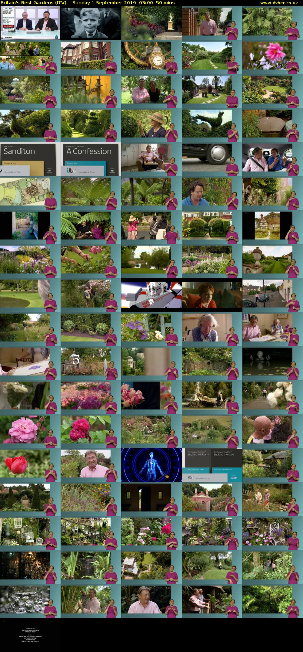 Britain's Best Gardens (ITV) Sunday 1 September 2019 03:00 - 03:50