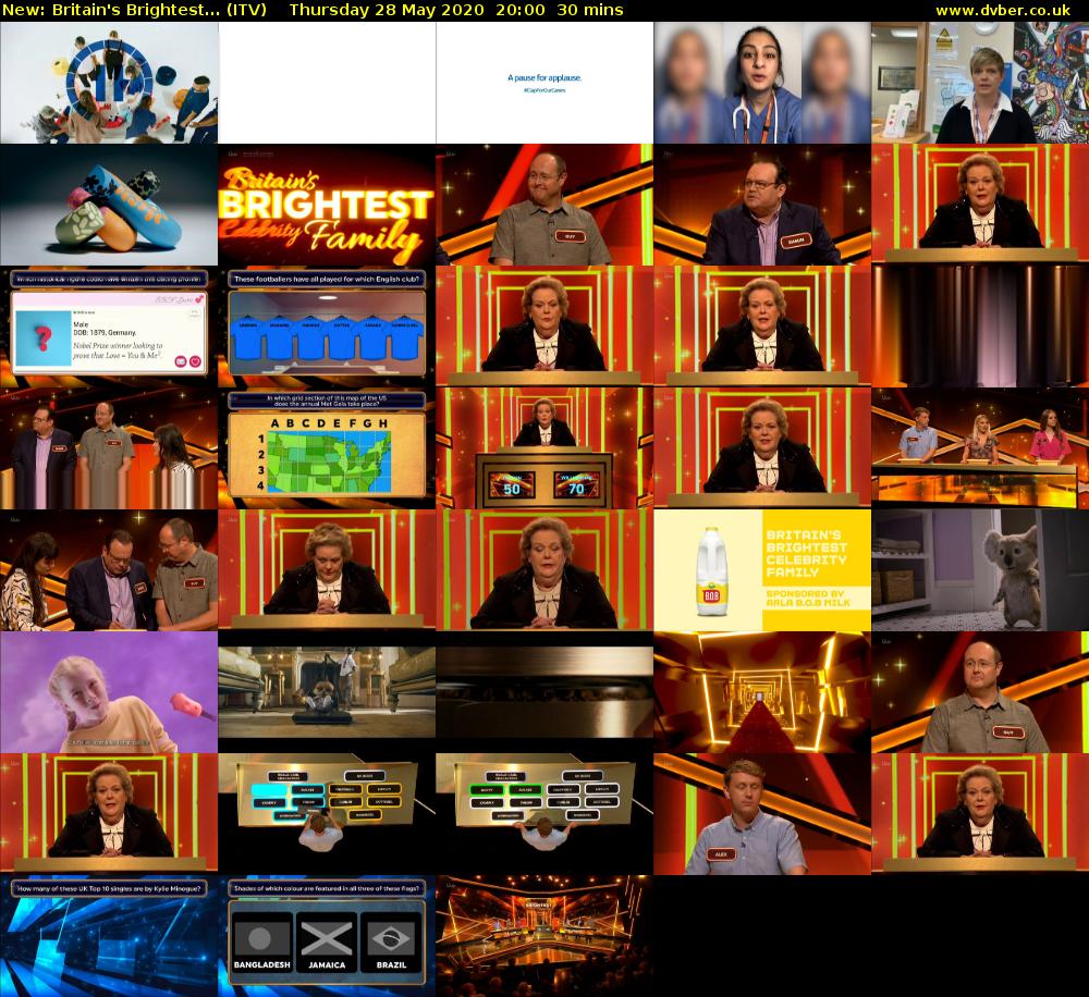 Britain's Brightest... (ITV) Thursday 28 May 2020 20:00 - 20:30