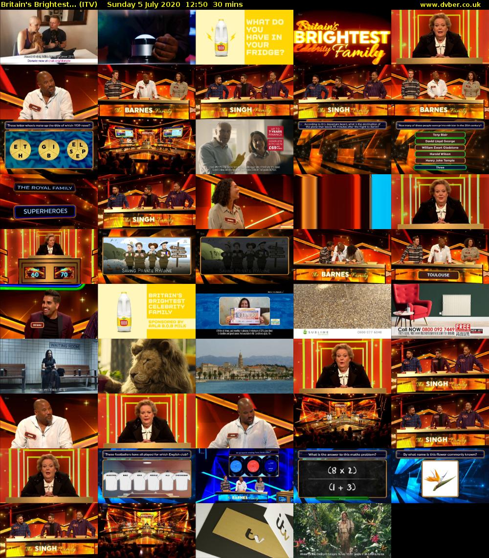 Britain's Brightest... (ITV) Sunday 5 July 2020 12:50 - 13:20