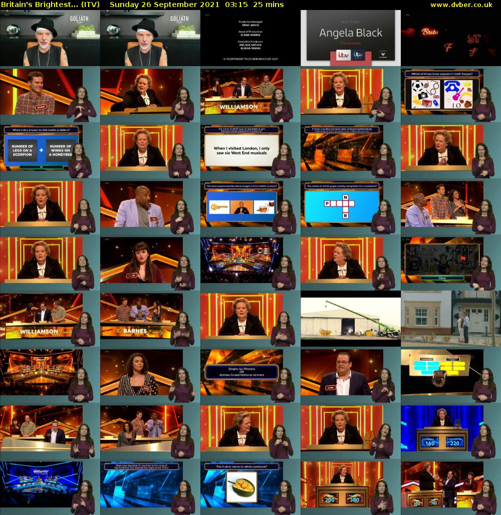 Britain's Brightest... (ITV) Sunday 26 September 2021 03:15 - 03:40